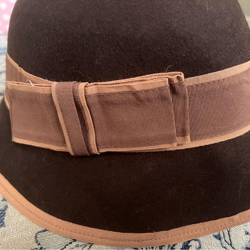 vintage-style 1920’s cloche chocolate brown hat